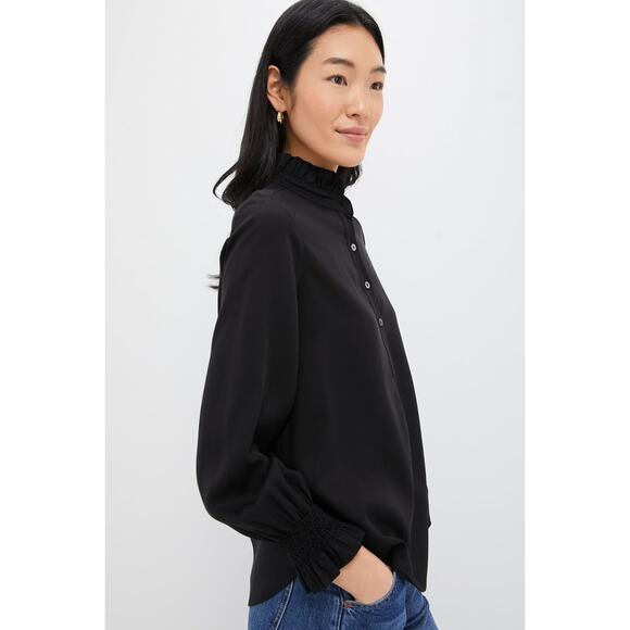 TUCKERNUCK Black Teagan Popover Shirt Size L NWT Retail $168 Tuckernuck - Picture 6 of 8